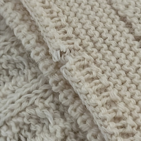 Aran Crafts 100% Wool Irish Chunky Knit Classic Ivory Unisex Scarf 62 x 9 - Picture 8 of 8